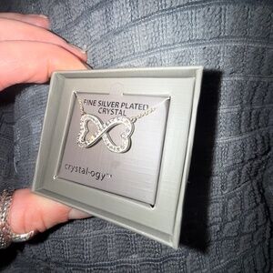 Crystal•Ogy Infinity Heart Necklace Sterling Silver Pendant